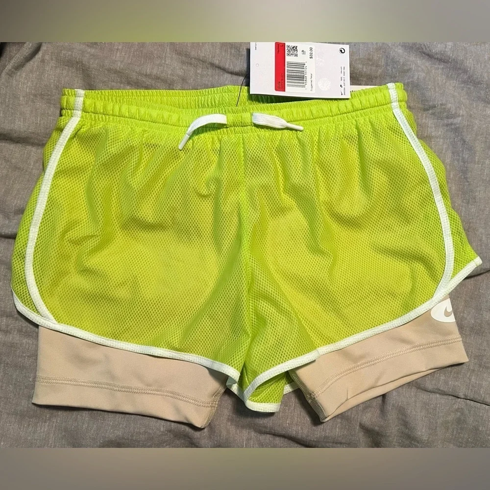 NWT Nike Dri-FIT Tempo 2-in-1 Training Running Shorts Atomic Green Large